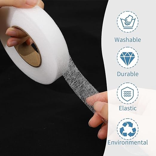 karmet karmet Iron on Hem Tape Fabric Fusing Hemming Tape Wonder Web Adhesive Hem Tape for Pants Each 100 Yards 2 Pack White  - Image 5