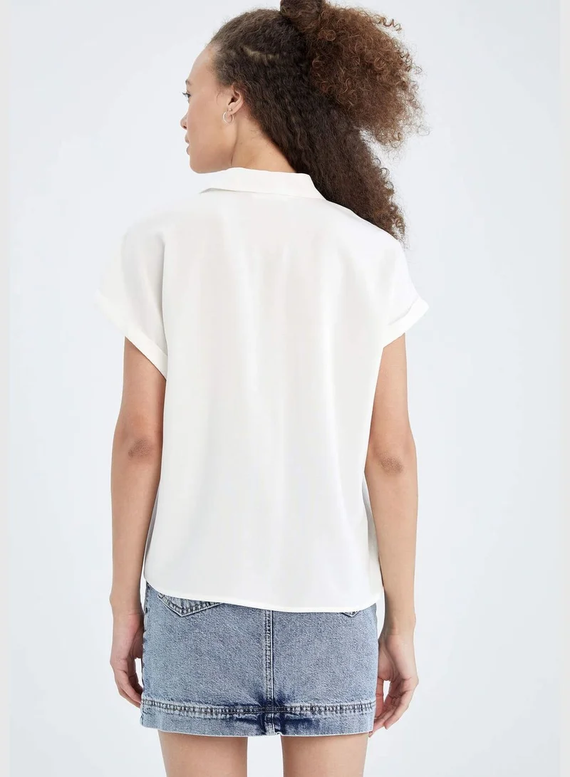 DeFacto Short Sleeved Regular Fit Shirt Neck Top