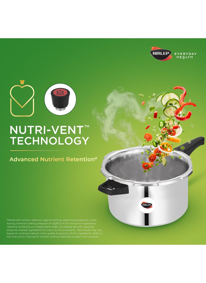 NIRLEP Nirlep NutriHealth 5 Litre Outer Lid Aluminium Pressure Cooker with Induction Bottom  - Image 3