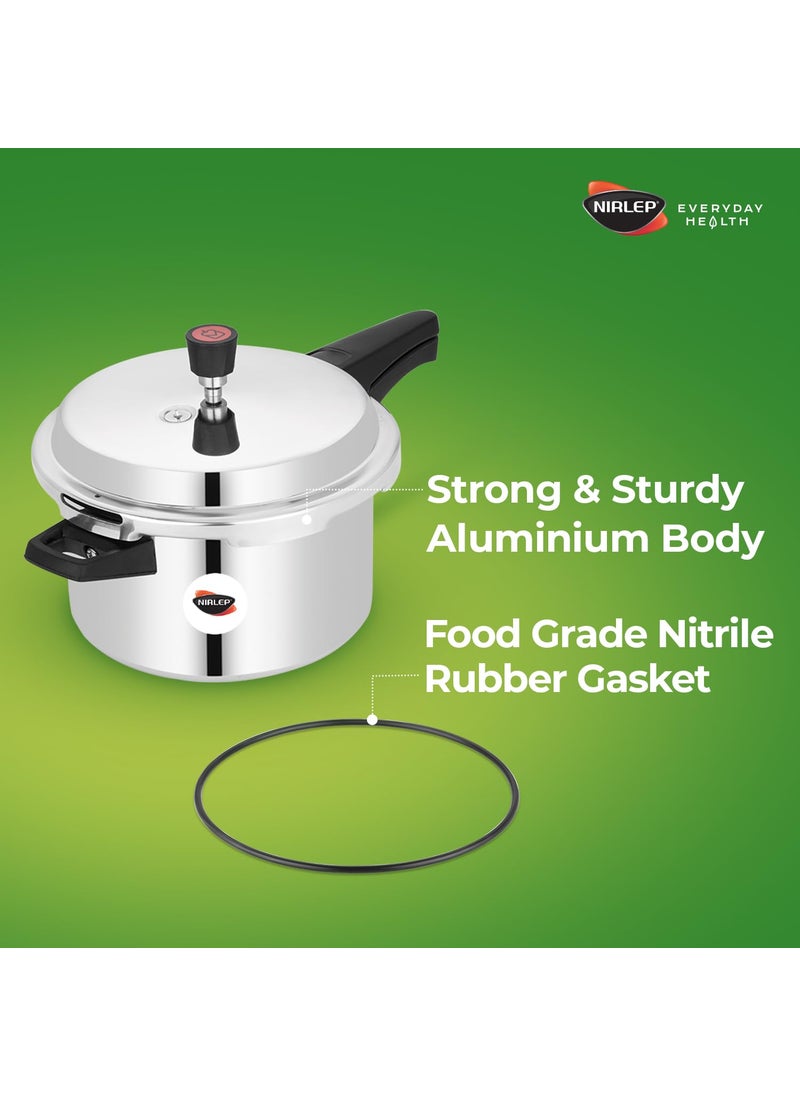 NIRLEP Nirlep NutriHealth 5 Litre Outer Lid Aluminium Pressure Cooker with Induction Bottom  - Image 4