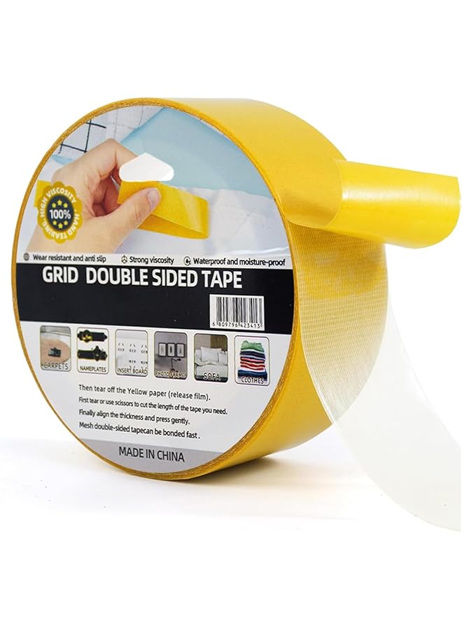 PROMASS promass Double Sided Carpet Tape Rug Tape, 5cm x 10m, Carpet Binding Tape Strong Adhesive and Removable, Strong Sticky Tape for Area Rugs, Tile Hardwood Floors,Over Carpet  - Image 1