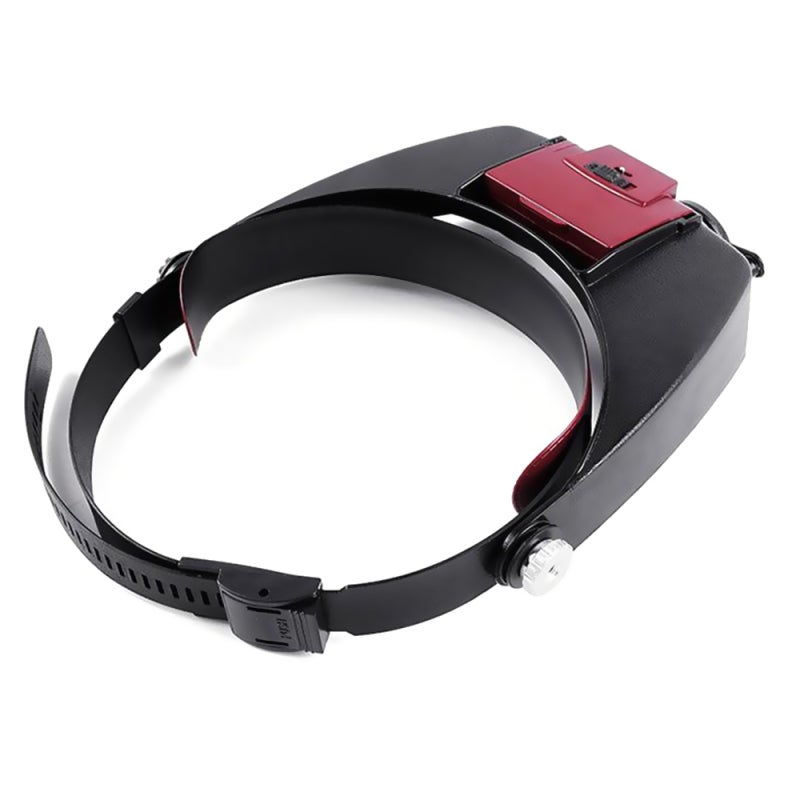 Red Headset Magnifying Glass: 1.5X To 8X Optical Grade Polycarbonate Lenses - Lightweight Acrylic Coated Lenses for Comfort, Adjustable Headband & Visor, LED Illumination for Close Work - Image 4