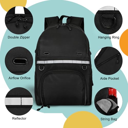 Goloni Bowling Backpack,Single Ball Bag with Shoe Compartment Up to Size 16,Bowling Bag with Padded Ball Holder - Image 4