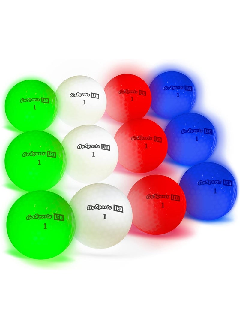 GoSports GoSports Light Up LED Golf Balls 12 Pack  Impact Activated with 10 Minute Timer  - Image 1
