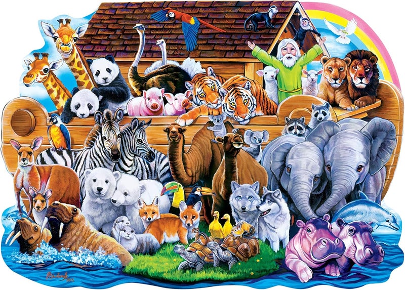 MasterPieces 100 Piece Shaped Jigsaw Puzzle for Kids  Noahs Ark  14x19 - Image 2
