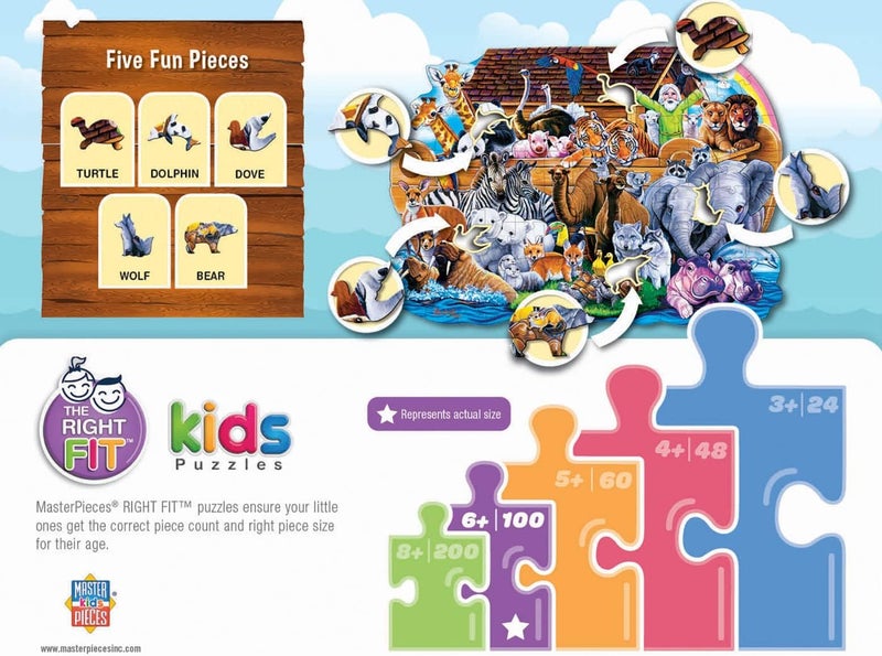 MasterPieces 100 Piece Shaped Jigsaw Puzzle for Kids  Noahs Ark  14x19 - Image 3