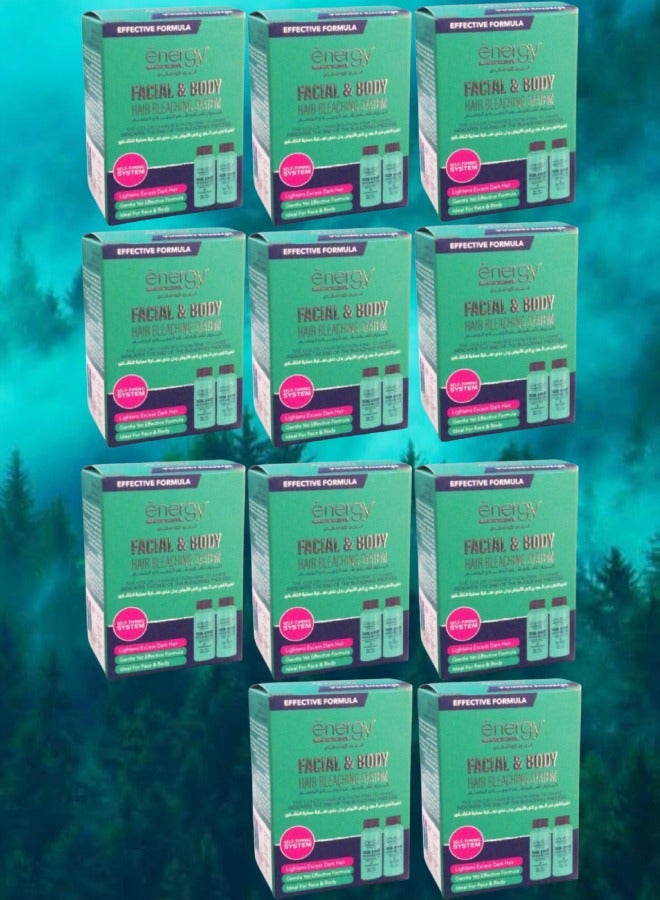ENERGY COSMETICS 11 Pieces Facial And Body Hair Bleaching System 40 Grams And 60ml - Image 1