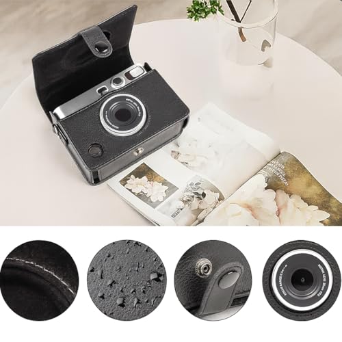 ZENKO Leather Mini Evo Cover Case - Compatible with Fujifilm Instant Camera (Black) - Image 2
