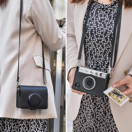 ZENKO Leather Mini Evo Cover Case - Compatible with Fujifilm Instant Camera (Black) - Image 5