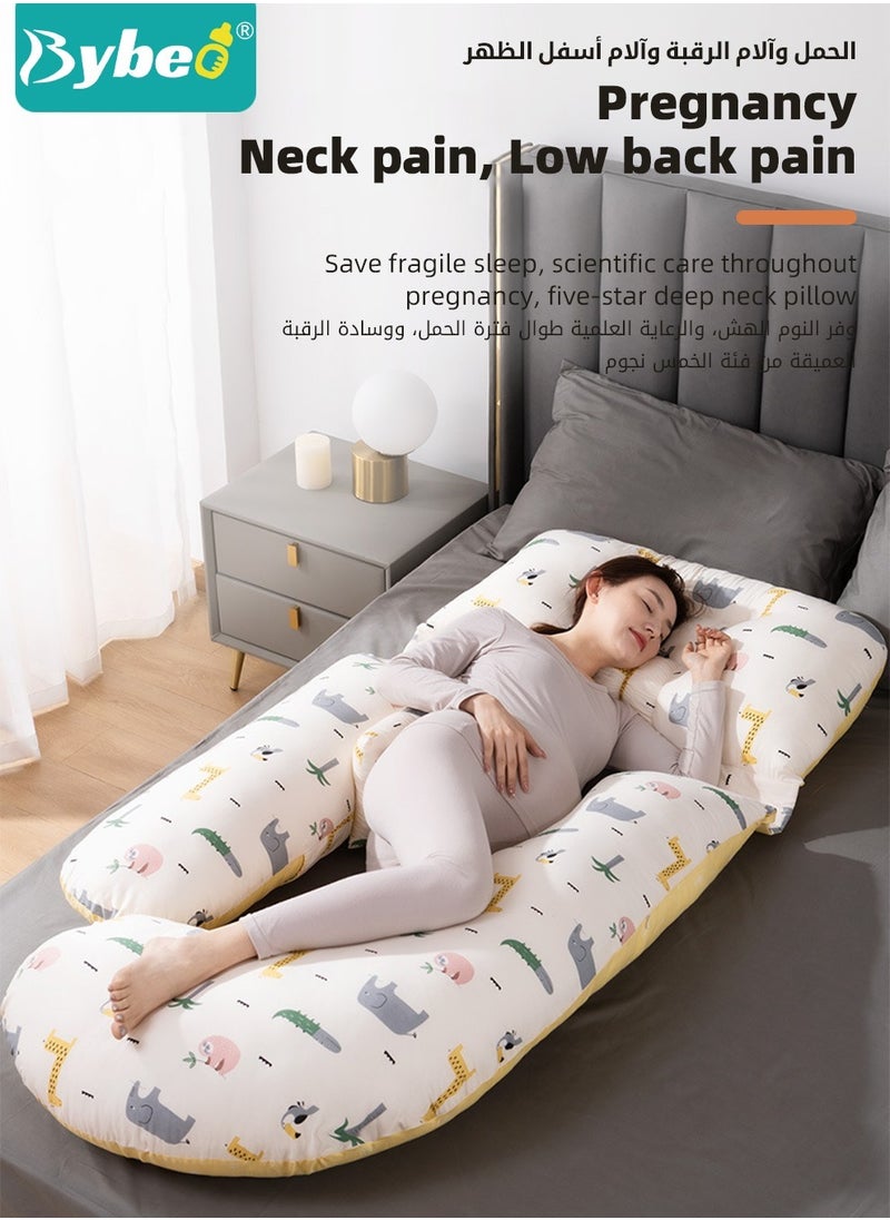 بيبو وسادة دعم الحامل، وسادة دعم لكامل الجسم بشكل G، داعمة لنوم الأمومة، ضرورية للحوامل، تدعم الظهر والأرداف والساقين والبطن، بغطاء قابل للإزالة والغسل  - Image 2
