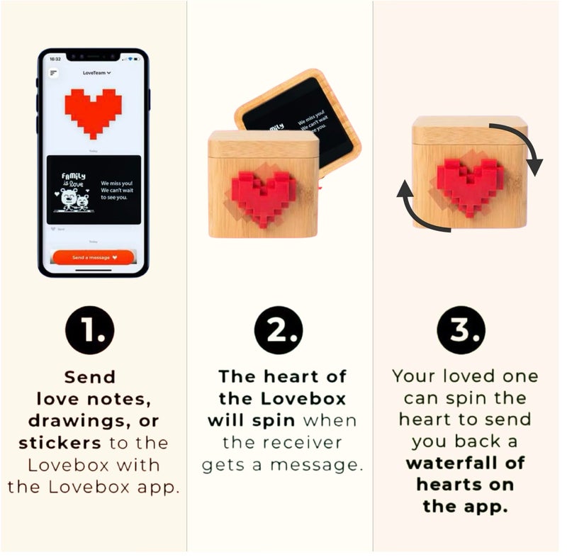 Lovebox Black & White | Love Note Messenger | Meaningful for Mom, Dad, Wife, Husband, Grandma, Grandpa, Kids, Couple Gift, Long Distance Relationship Gift - Image 3