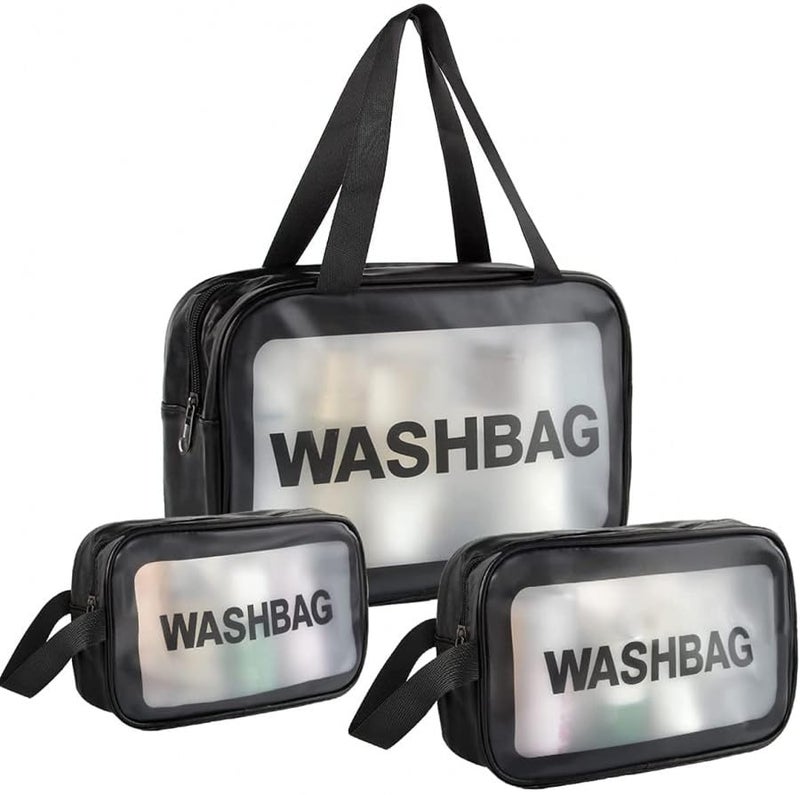 friendizana 4ever Washbag Set of 3 pcs Cosmetic Toiletry Makeup Vanity Shaving Household Grooming Travel Storage Organizer Bags Pouch kit Pack for Men Women Girls Travel - Image 1