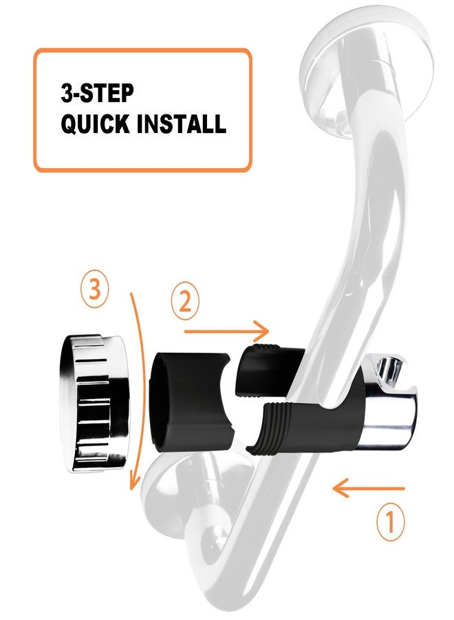 YOO.MEE ADA Grab Bar Hand Shower Bracket, ONLY FIT DIAMETER 1.25'' (32mm) Safety Grab Rail, Split-type design in 5 seconds Easy Installation - Image 3