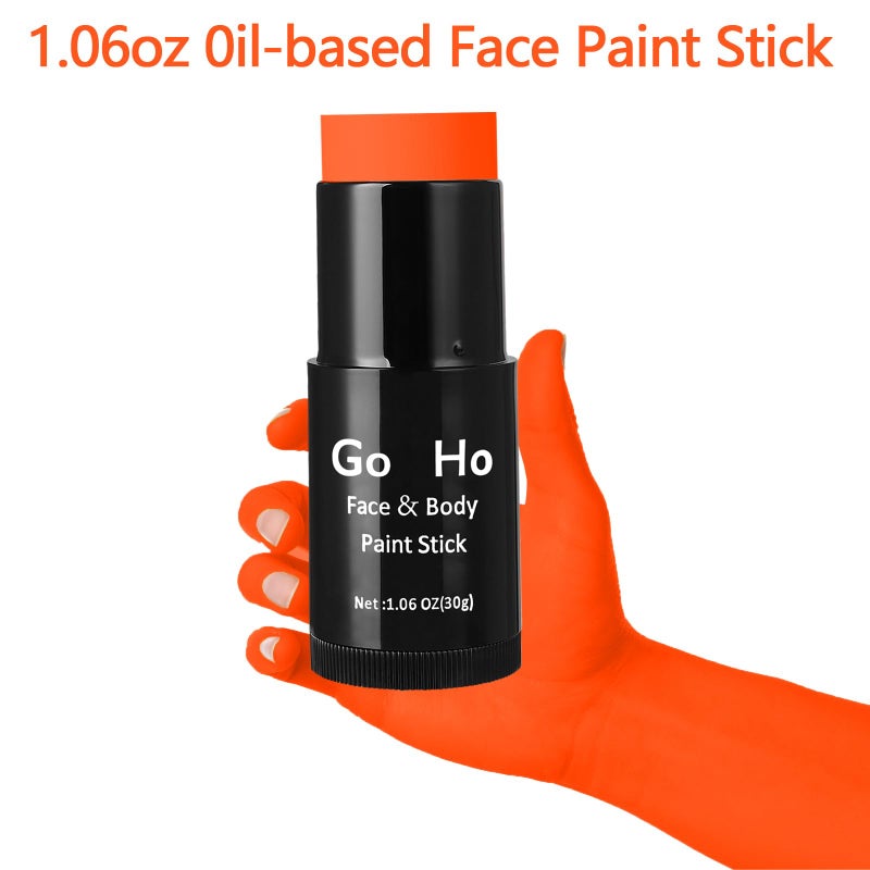Go Ho Cream-Blendable Hermes Orange Face Paint Stick (1.06 oz),Full-coverage Hermes Orange Body Paint for Adults Children Halloween Cosplay SFX Makeup,Waterproof Eye Black Stick - Image 2