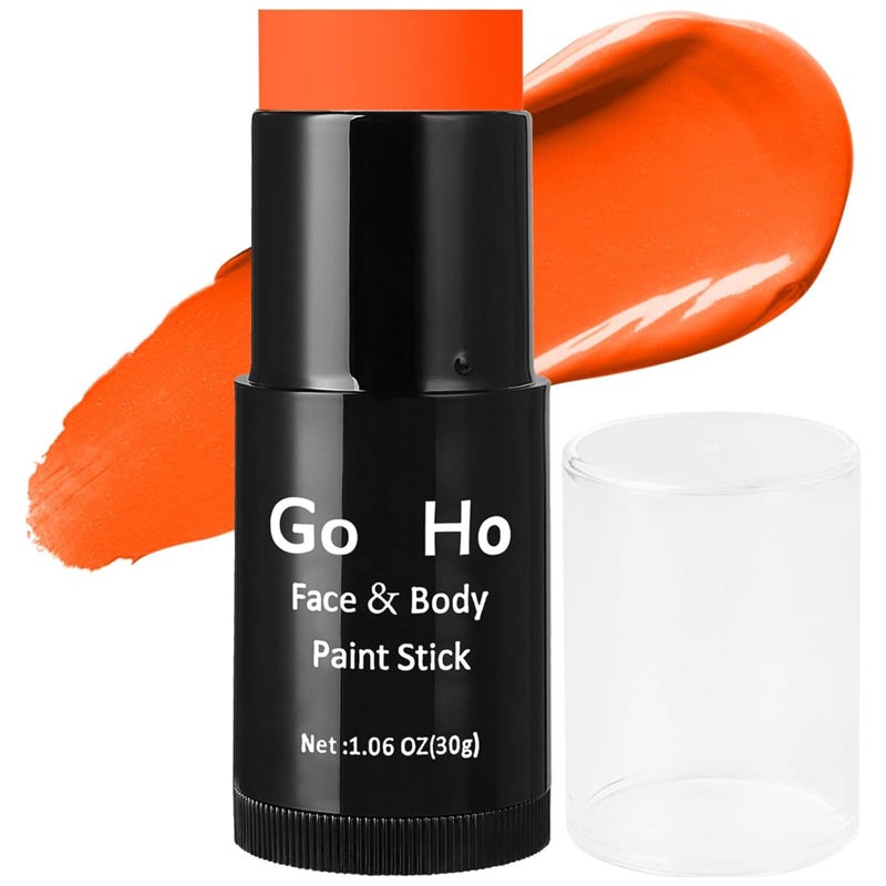 Go Ho Cream-Blendable Hermes Orange Face Paint Stick (1.06 oz),Full-coverage Hermes Orange Body Paint for Adults Children Halloween Cosplay SFX Makeup,Waterproof Eye Black Stick - Image 1