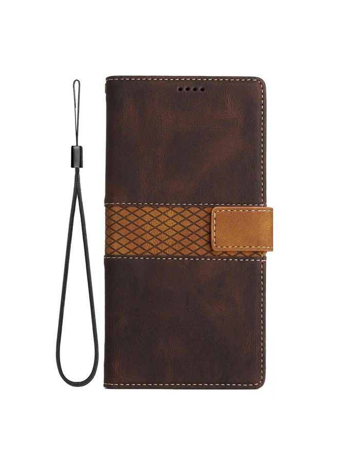 S-TOP Case For Samsung Galaxy A56 5G Grid Stitching Leather Phone Case with Lanyard - Image 2