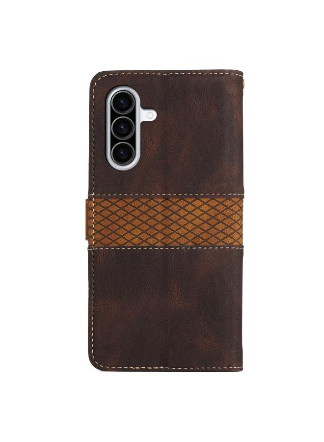 S-TOP Case For Samsung Galaxy A56 5G Grid Stitching Leather Phone Case with Lanyard - Image 3