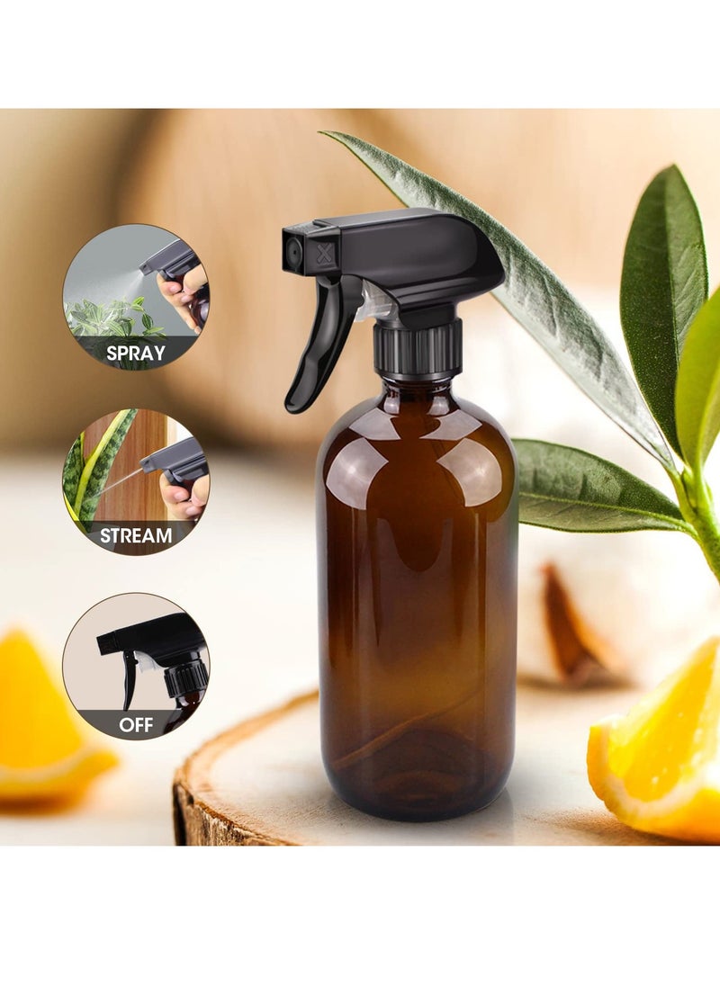 Wedama - Wedama Amber Glass Spray Bottles, 16 oz Glass Spray Bottles for Cleaning Solutions and Essential Oils, Refillable Empty Spray Bottle with Adjustable Nozzles for Alcohol, Plant and Hair Care (1 Pack) - Image 1