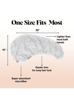 Kitsch Kitsch Microfiber Hair Towel Wrap for Women - Anti-Frizz Quick Dry Towel, Super Absorbent Microfiber Towel for Hair, Hair Drying Towel Wrap, Hair Towels, Hair Turban Towel for Wet Hair - Micro Dot  - Image 3