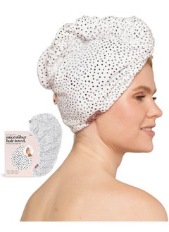 Kitsch Kitsch Microfiber Hair Towel Wrap for Women - Anti-Frizz Quick Dry Towel, Super Absorbent Microfiber Towel for Hair, Hair Drying Towel Wrap, Hair Towels, Hair Turban Towel for Wet Hair - Micro Dot  - Image 1