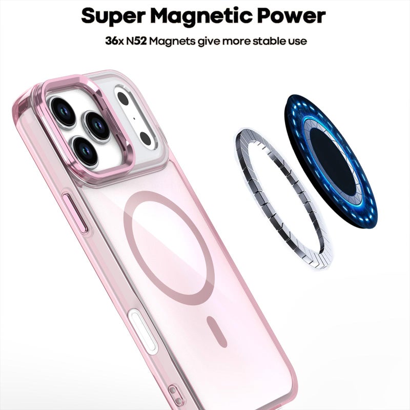 erorex For iPhone 17 Pro Max Plating Gradient Discolor MagSafe Phone Case with Holder(Black) - Image 4