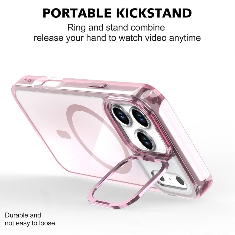 erorex For iPhone 17 Pro Max Plating Gradient Discolor MagSafe Phone Case with Holder(Black) - Image 5