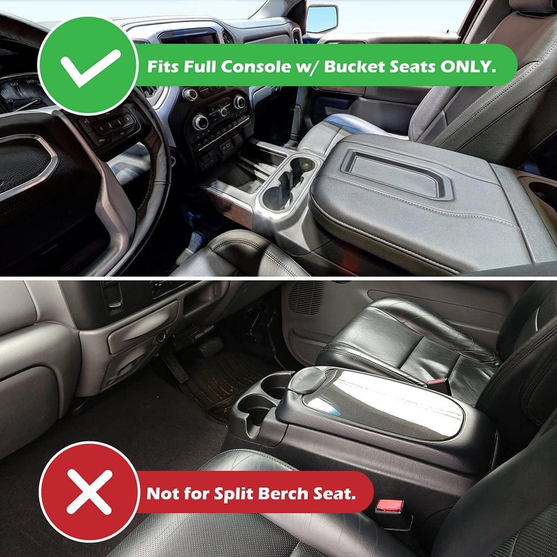 JOJOMARK صينية تنظيم كونسول وسط JOJOMARK متوافقة مع ملحقات GMC Sierra 2014-2018، (2015-2020) Yukon/Chevy Tahoe Silverado Suburban، صندوق تخزين مسند الذراع يحل محل 22817343 (أسود) - Image 3