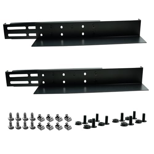 Suprwin 1U Server Rack Rails, Universal Rack Mount Rails Fit for Dell Compaq Hp IBM APC, 4-Post Server Rack Shelf Rail, 17"-27.9" Adjustable Depth,110 Lbs Capacity - Image 1
