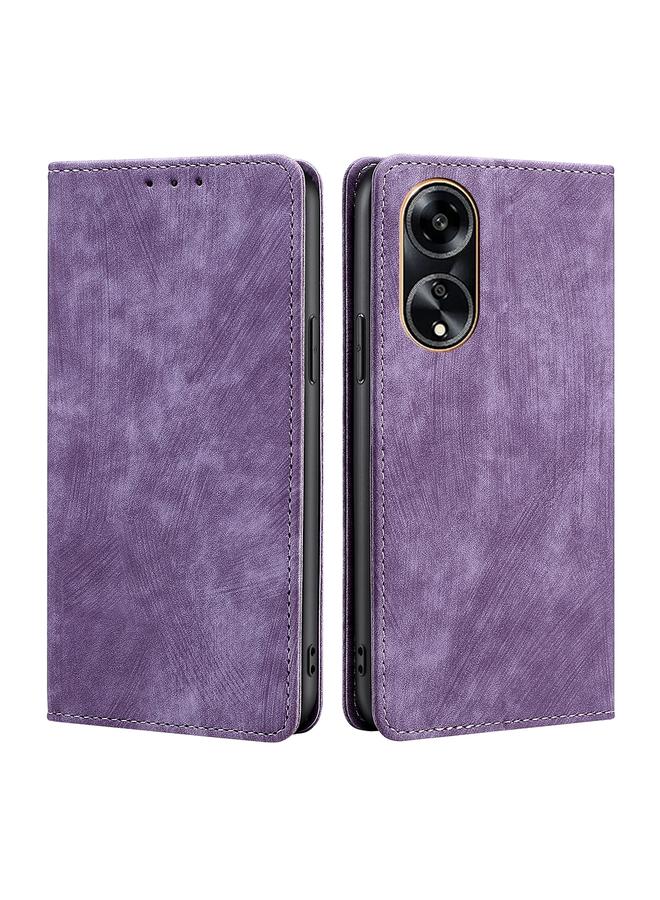 S-TOP Case For OPPO A1 5G RFID Anti-theft Brush Magnetic Leather Phone Case - Image 1