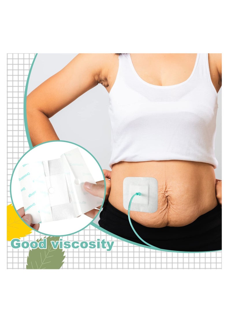 كابتن تيك Feeding Tube Pad, Gtube Covers Split Drain Adhesive Bandage PD Dialysis Catheter Patch PEG J Foley Tubing Stabilization Device(Pack of 30 4 x 4 Inch) - Image 5