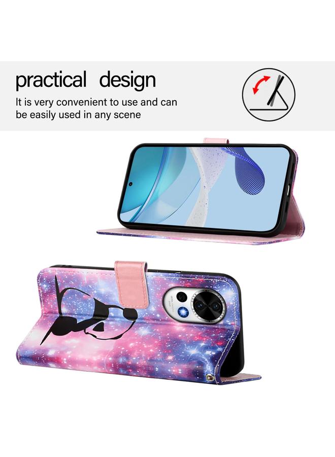 جرين تايجر جراب لهاتف Huawei nova 13 / nova 12 مصنوع من الجلد المنسوج البسيط بنمط رسم ملون - Image 4