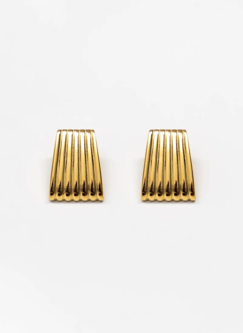 Lichi  Trapezoidal stud earrings in textured metal for Women | Best Price UAE
