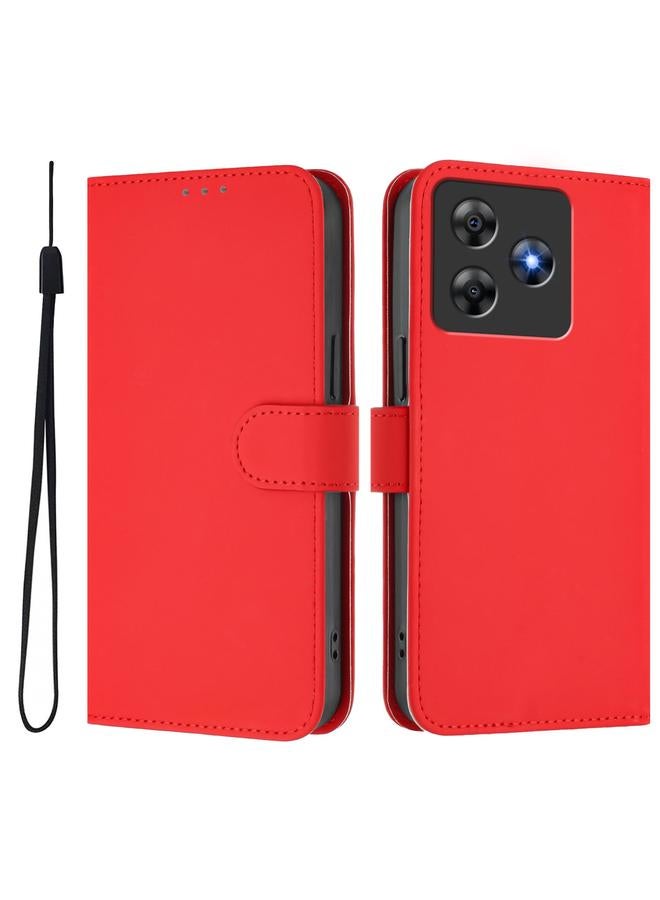 اس-توب جراب لهاتف Blackview Wave 8C مصنوع من الجلد بلون سادة مع حبل تعليق - Image 2