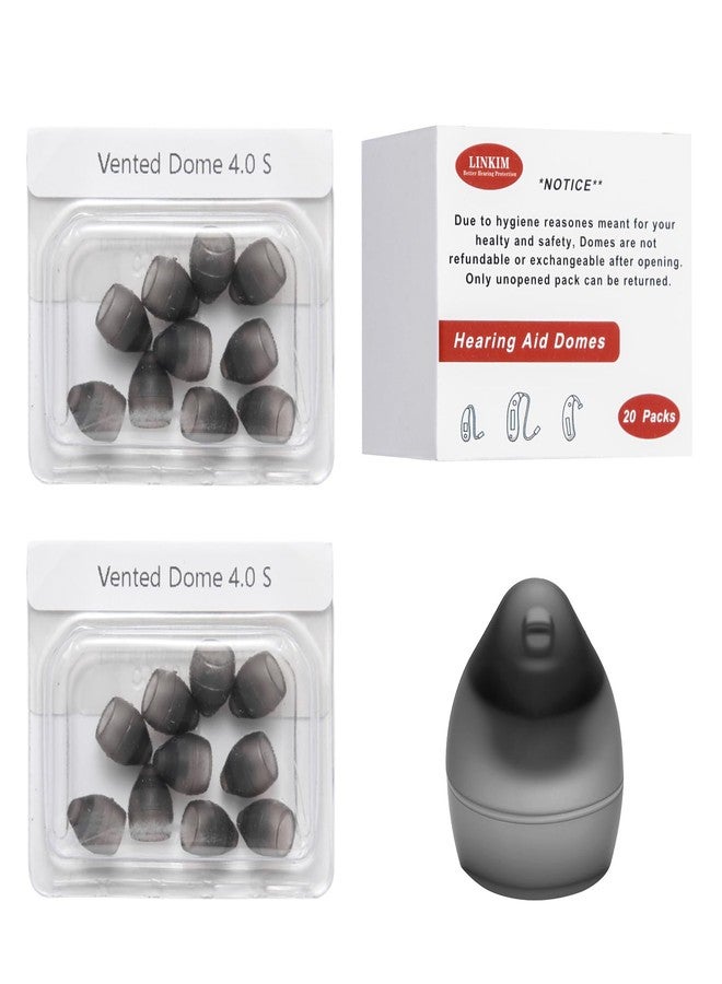 Jofi linkim 20 Counts Phonak Vented 4.0 Hearing Aid Domes, Vented Domes for Phonak Audeo Marvel Paradise Lumity Accessory(Vented 4.0 Dome Small) - Image 1