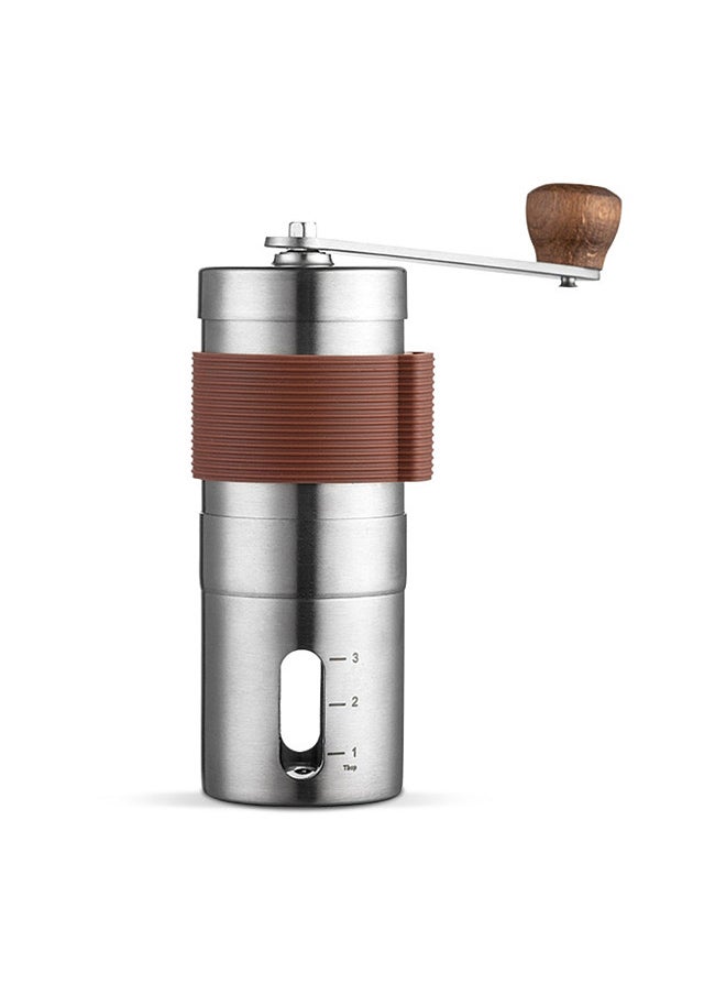 Generic Manual Hand Coffee Grinder with Ceramic Burr Mill Adjustable Grind Stainless Steel Body Wood Holder Built to Last Portable & Washable for Home and Camping Use  - Image 1