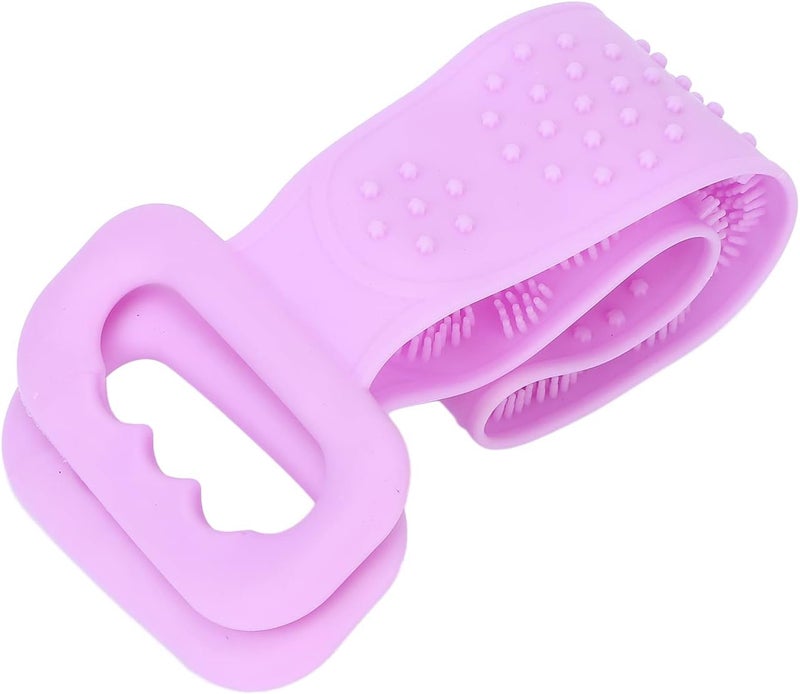 klarako Silicone Back Scrubber, Double Sided Bath Shower Exfoliating Back Cleaning Belt, powerful body cleaning Strap cleansing pores, preventing acne from clogging back pores for Men Women(Purple) - Image 4
