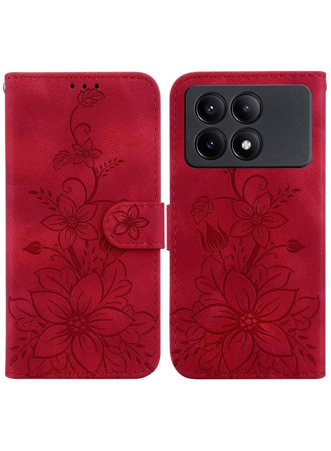 Case For Xiaomi Redmi K70E / Poco X6 Pro Lily Embossed Leather Phone Case