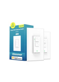 meross meross Smart Dimmer Switch, Single Pole WiFi Light Switch Works with Apple HomeKit, Alexa, Remote/Voice Control and Schedule, Neutral Wire Required, 2.4GHz WiFi Only, No Hub Required, 2 Pack  - Image 1