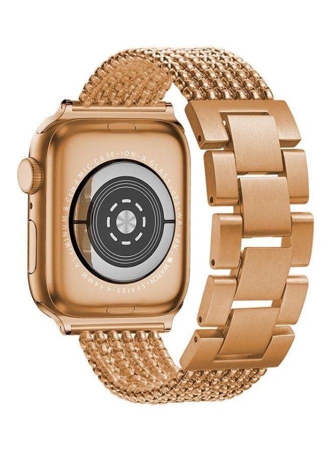 نيبمينينت سوار ساعة بديل بتصميم عرقي لسلسلة ساعات أبل 1/2/3/4/5/6/7/SE مقاس 38/40/41 مم وردي ذهبي - Image 4