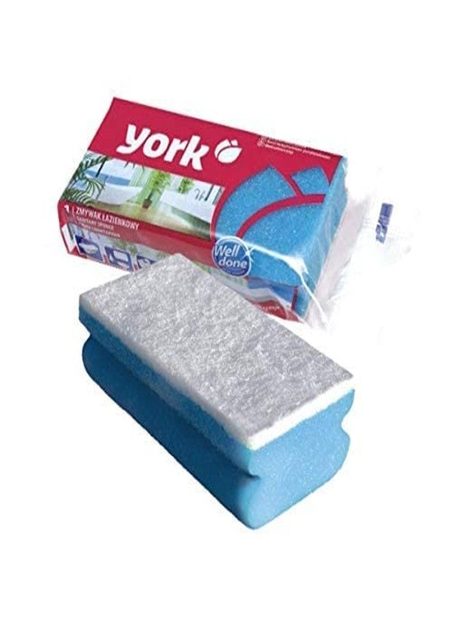 York Multipurpose Soft Sponge for Bathroom Tiles, Sanitary Fittings - Blue Color, Size 13.5 X 7 X 4.5 Cm, 1 Piece, Ideal for Gentle and Effective Cleaning, Durable and High-Performance Sponge Blue - Image 4