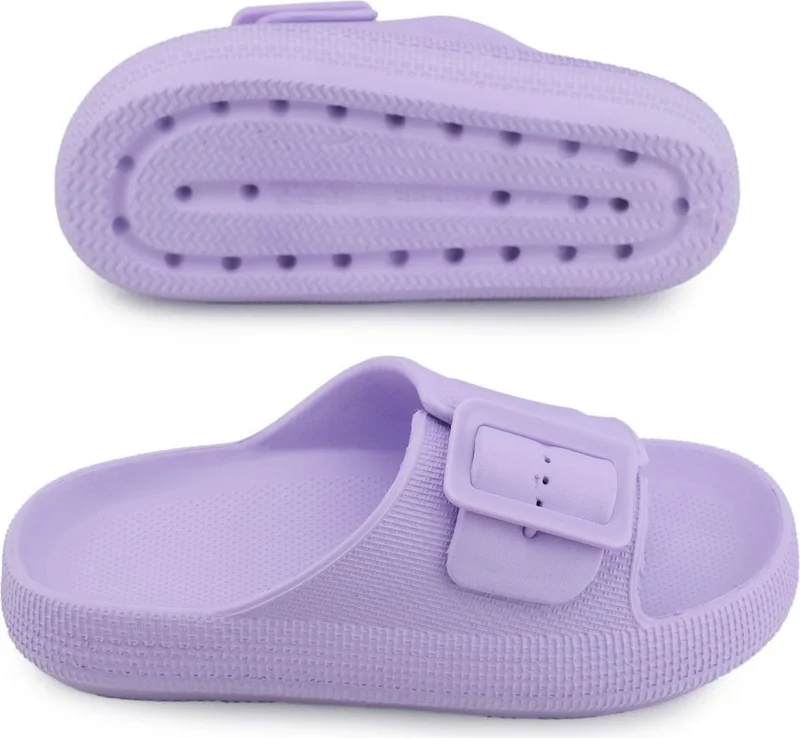 جيزر Women's Summer Single Buckle Adjustable Eva Bathroom Garden Pool Beach Slippers
