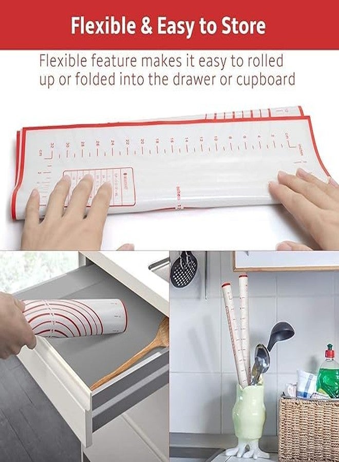 NETZILLA NAVA PAVA Thick Non Stick Baking Mat, Fondant Mat,Counter Mat,Dough Rolling Mat, Oven Liner, Pie Crust Mat Silicone Pastry Mat for Baking Dough Rolling Mat(40cm x 60cm) - Image 4