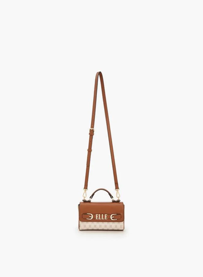 Elle Monogram Satchel Bag With Detachable Strap