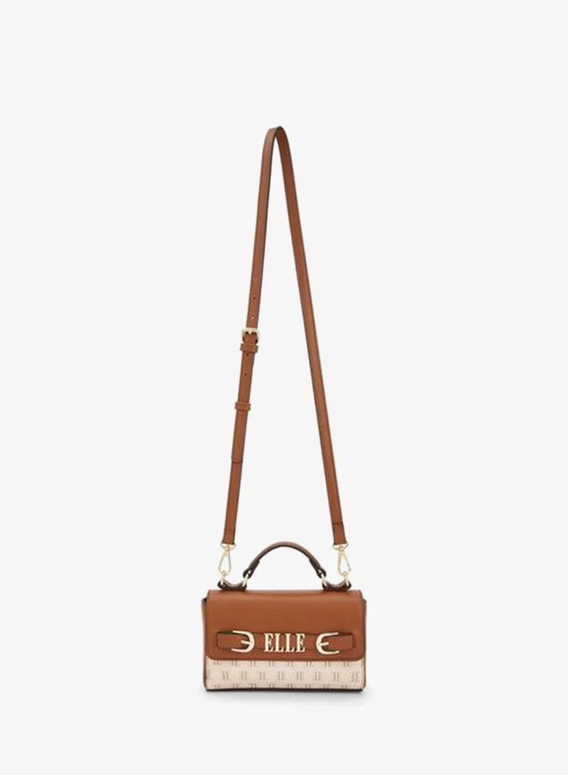 Elle Monogram Satchel Bag With Detachable Strap