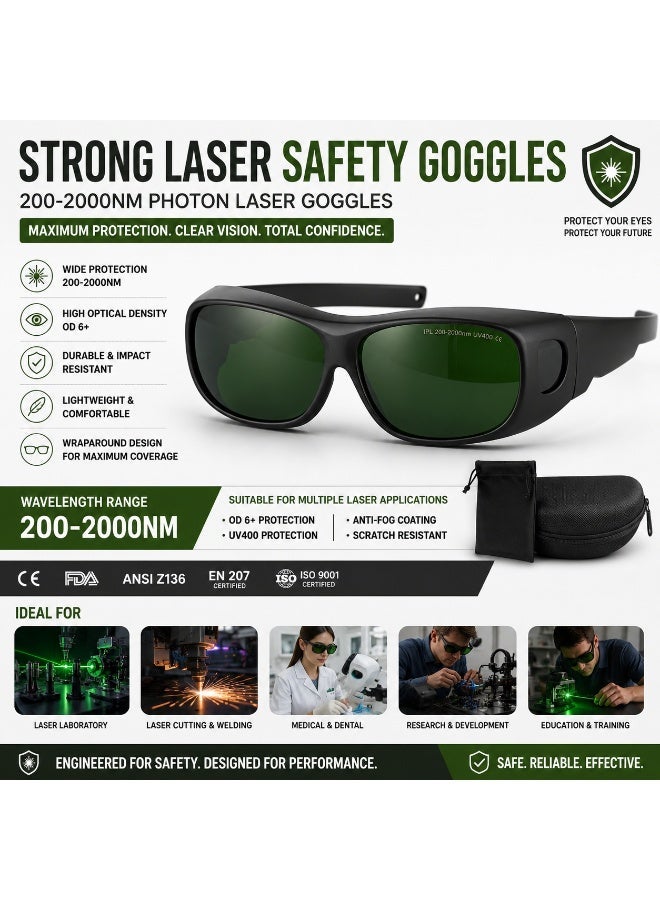 غاز نظارات أمان ليزر قوية 200-2000NM نظارات ليزر الفوتون - Image 1