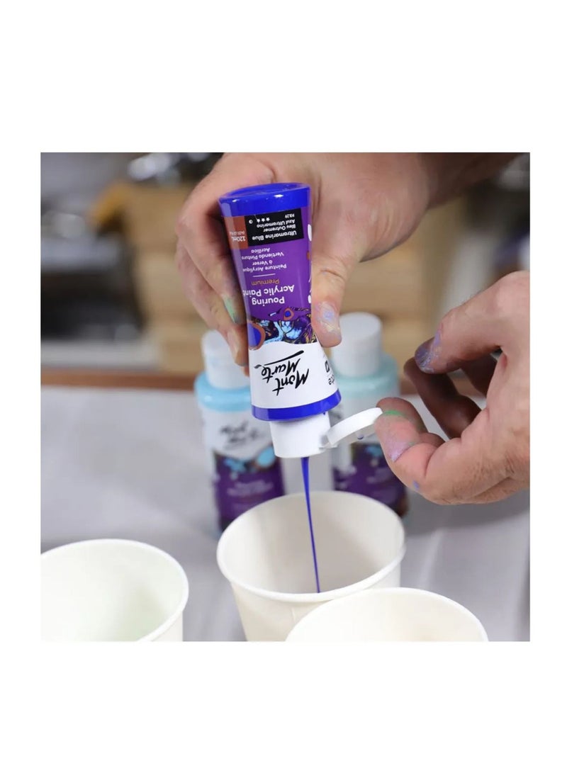 Mont Marte 4-Piece Pouring Acrylic Paint 120ml Content Per Bottle Golden Beach Set - Image 3