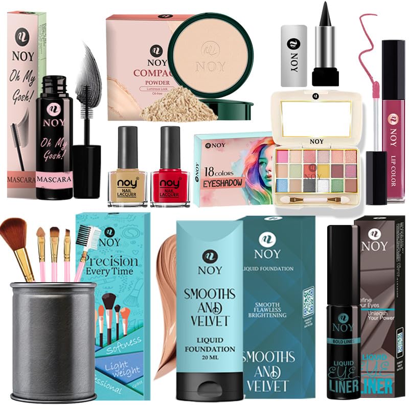 Noy Makeup Kit Combo Includes Essential Products For Face Eye And Lip Makeup Pack of 14 pcs #154 - Image 4