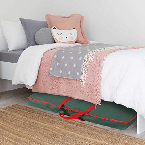 Primode Christmas Wrapping Paper Storage Box with Pockets | Long Gift Wrap Storage Container Bag (37” x 14” x 4”) Constructed of Durable 600D Oxford Material (Green) - Image 5