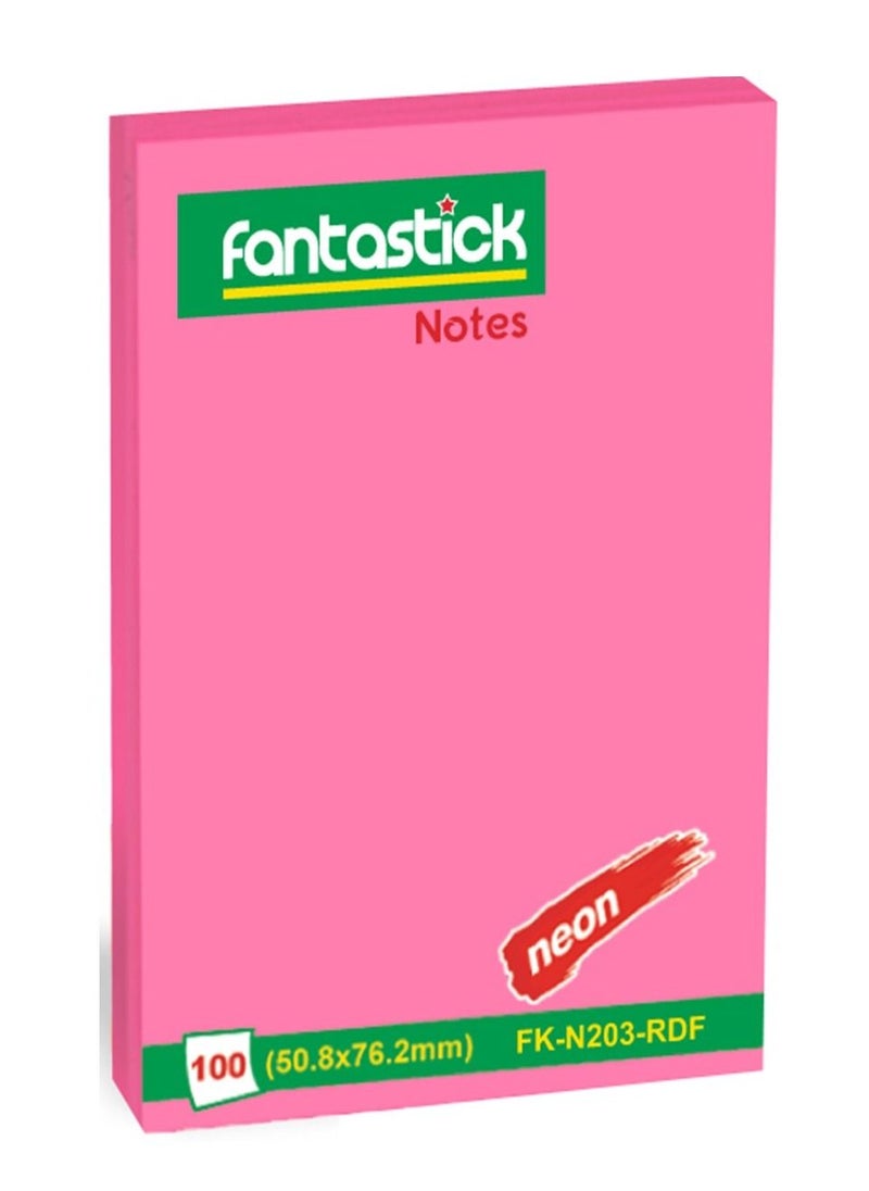 Fantastick 12-Piece Sticky Notes 2x3 Inch Size Neon Pink  - Image 2