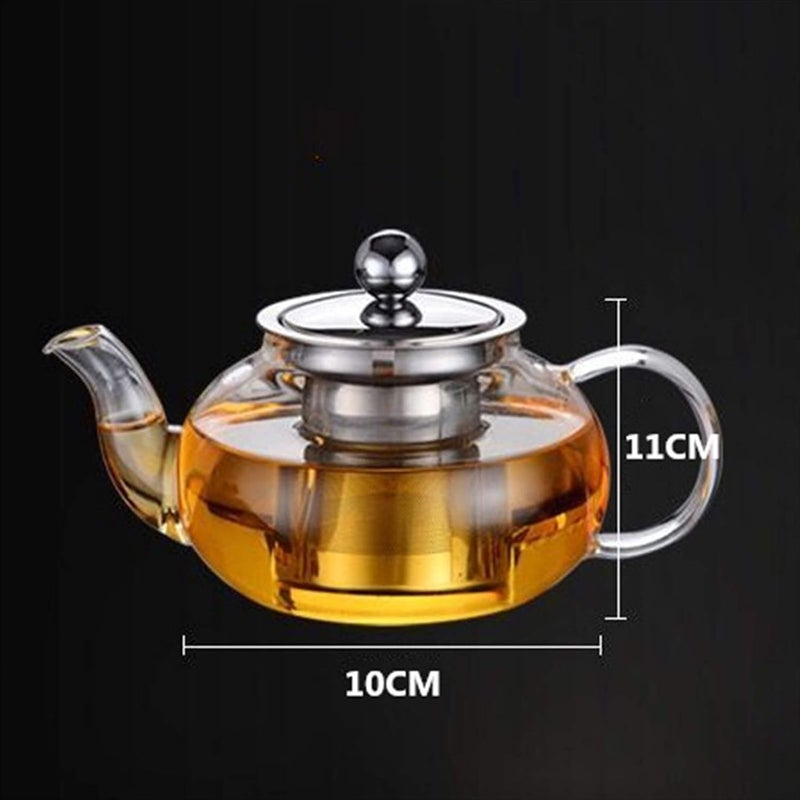 RAHAS 1 Liter Glass KettleTeapot with Stainless Steel Infuser Lid Borosilicate Glass Tea Kettle Stovetop Safe Blooming Loose Leaf Teapot 1000 ml - Image 4